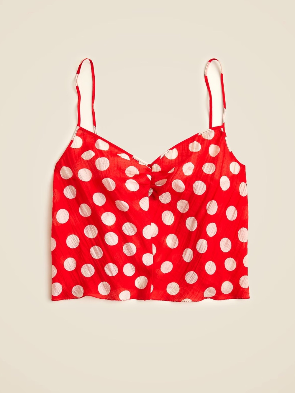 J. Crew Crinkled camisole in dot print